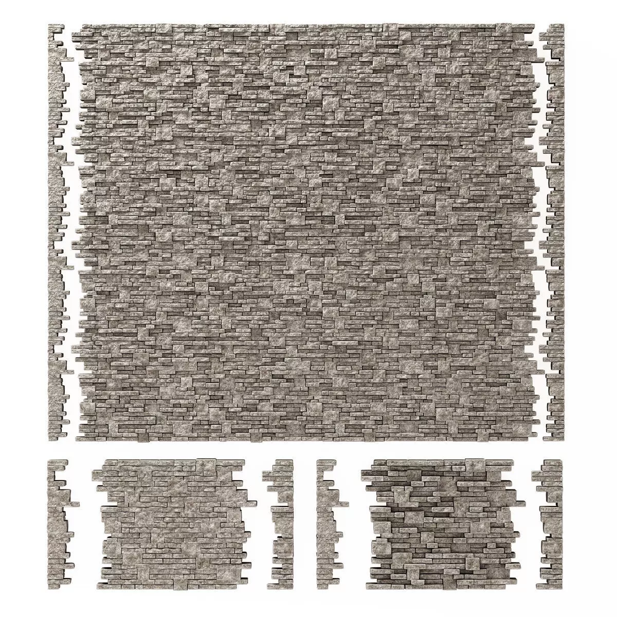 Brick stone wall block many n1  3D model_0