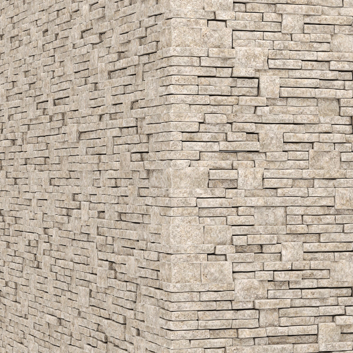 Brick stone wall block many n1  3D model_3