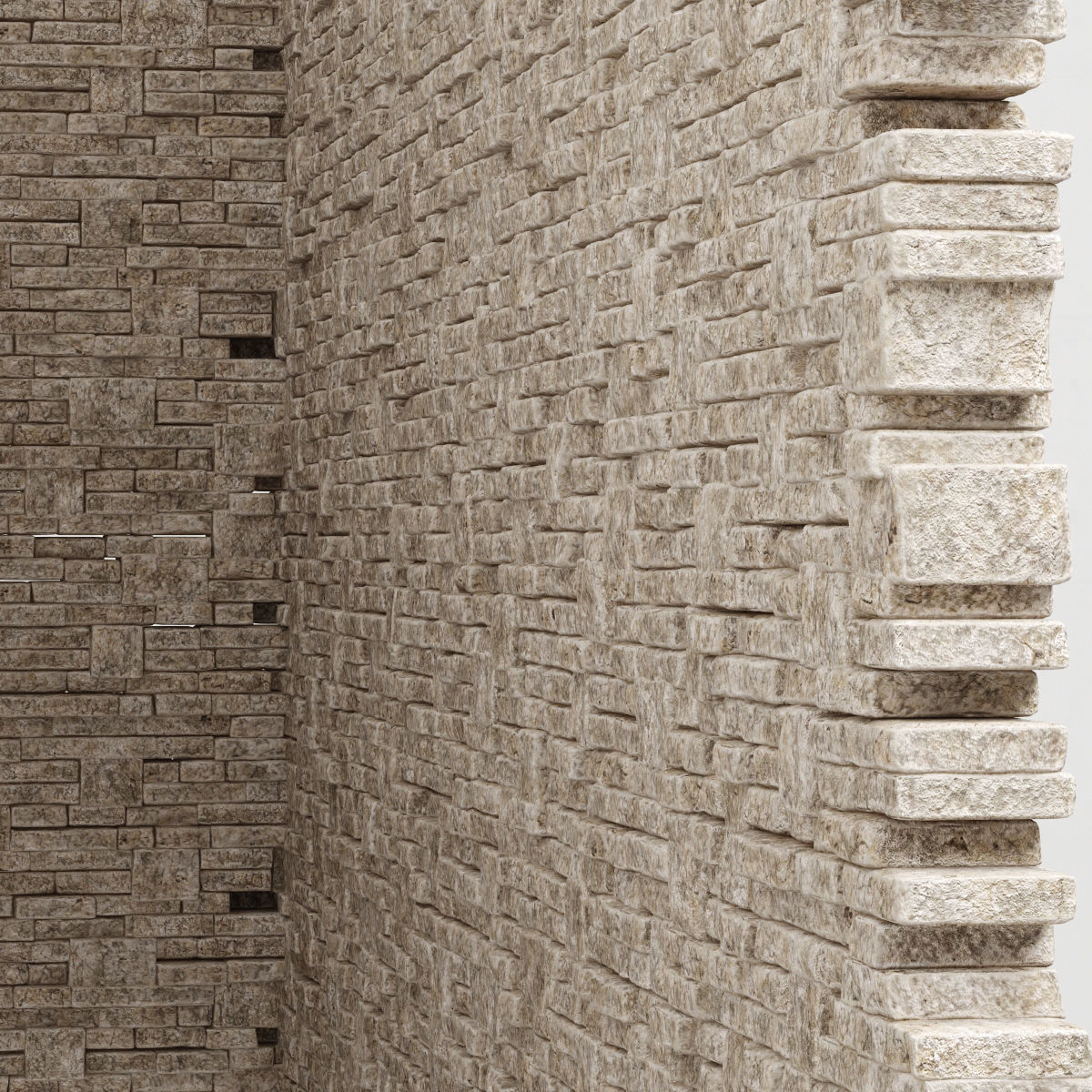Brick stone wall block many n1  3D model_26