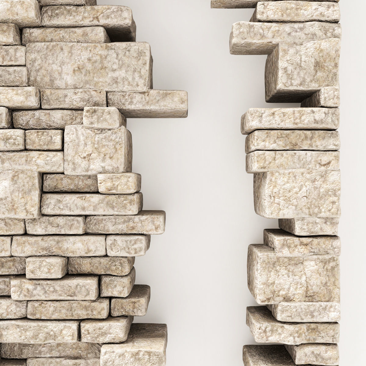 Brick stone wall block many n1  3D model_15