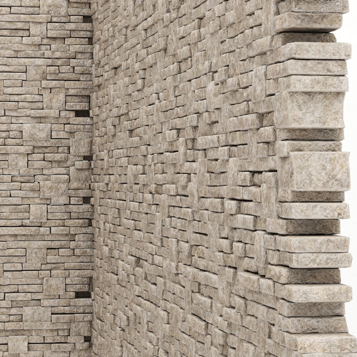 Brick stone wall block many n1  3D model_25