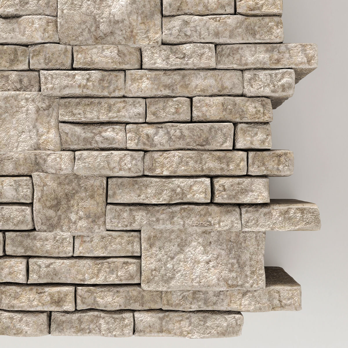 Brick stone wall block many n1  3D model_6