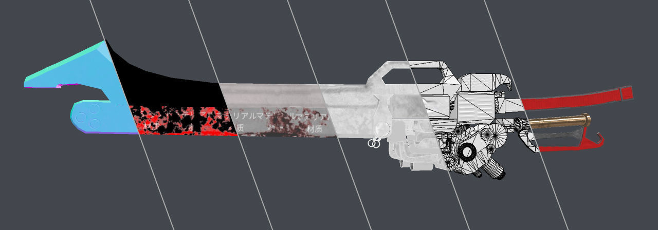 Huntsman Sword for Games Low-poly 3D model_11