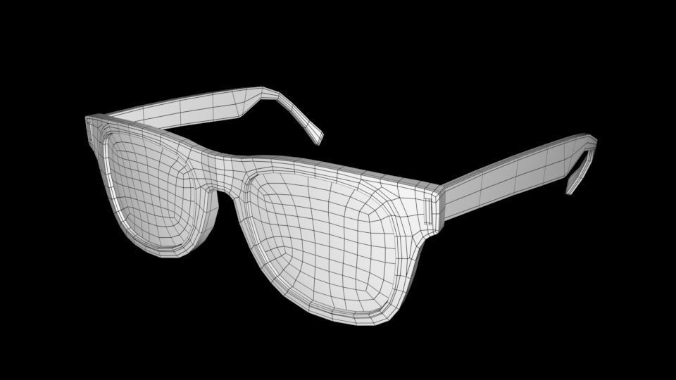 Wayfarer Sunglasses Low-poly 3D model_6