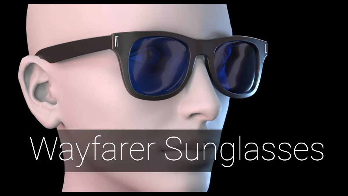Wayfarer Sunglasses Low-poly 3D model_0