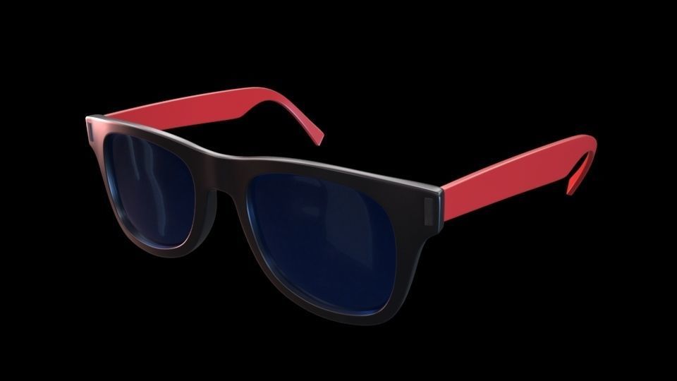 Wayfarer Sunglasses Low-poly 3D model_5