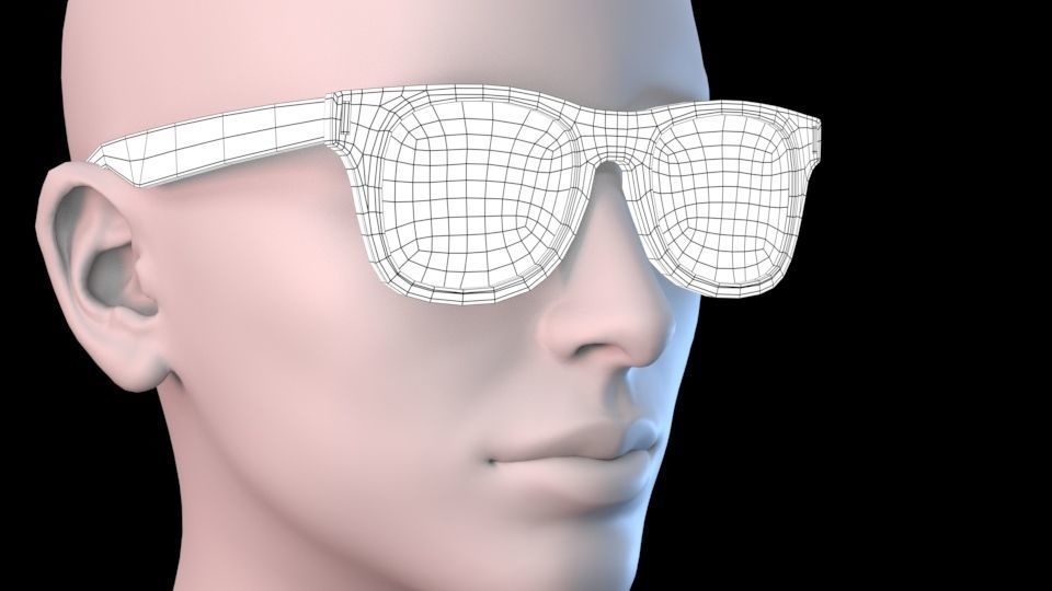 Wayfarer Sunglasses Low-poly 3D model_3