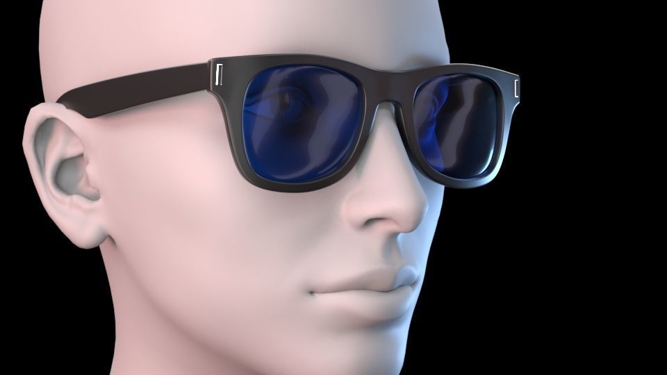 Wayfarer Sunglasses Low-poly 3D model_1