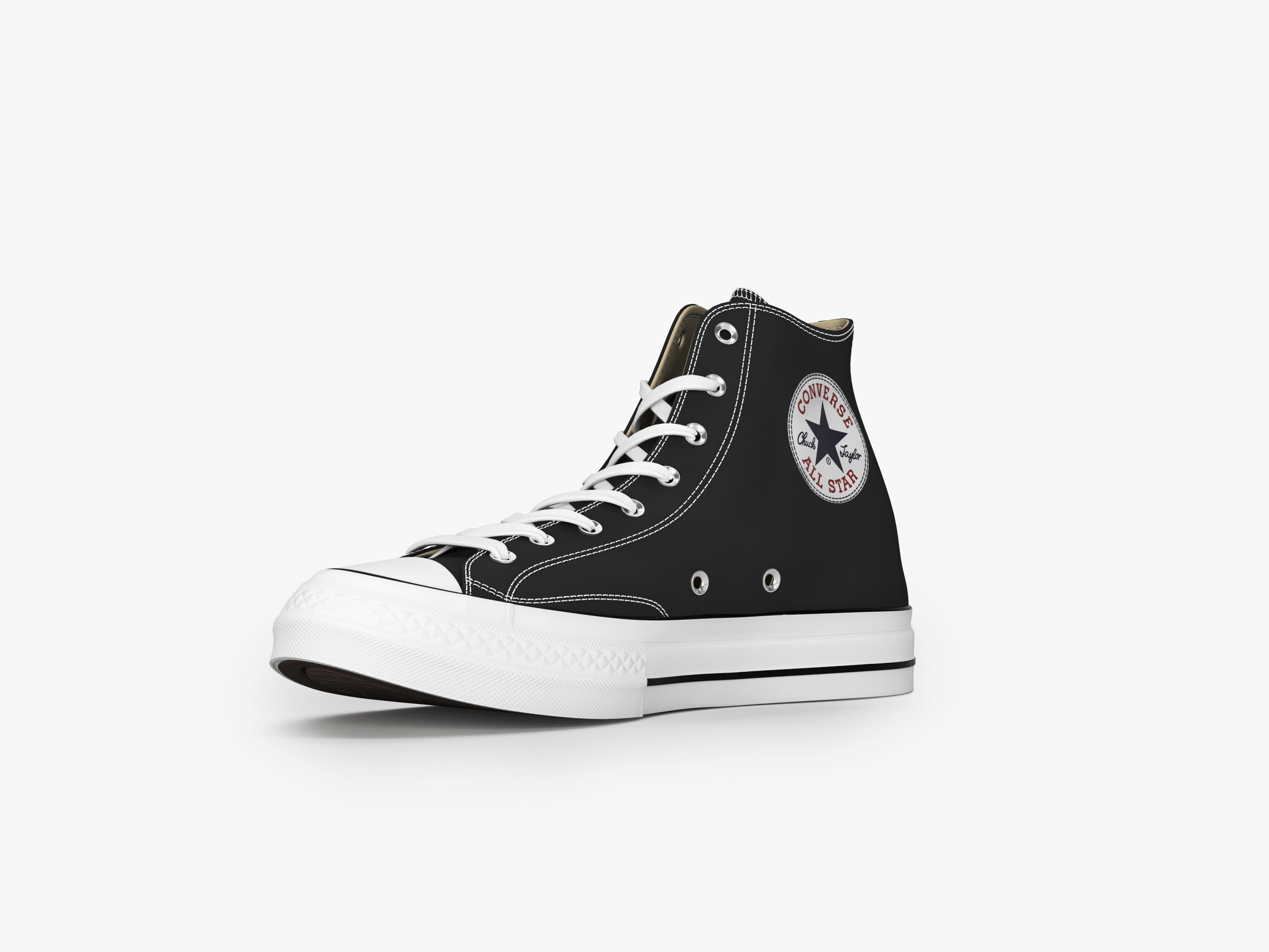 converse all stars high black 3D model_4