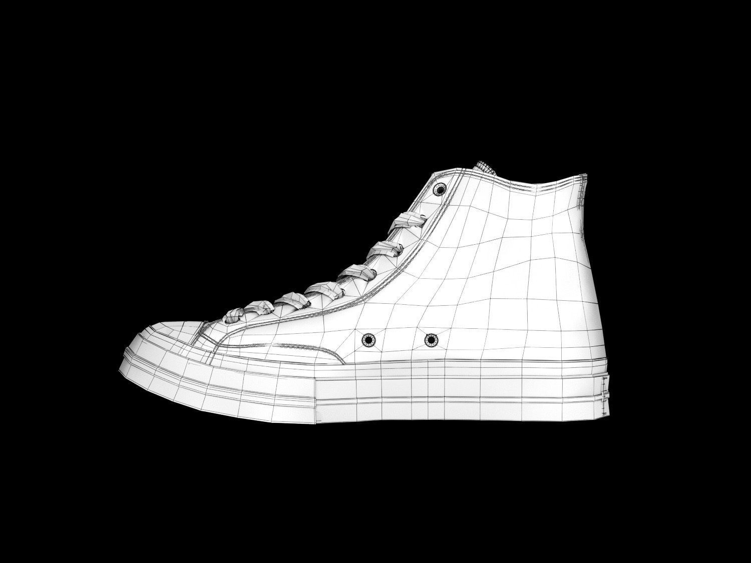 converse all stars high black 3D model_21