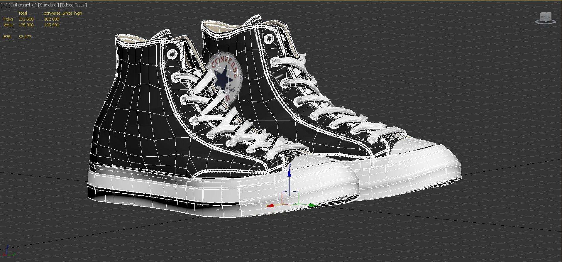 converse all stars high black 3D model_10