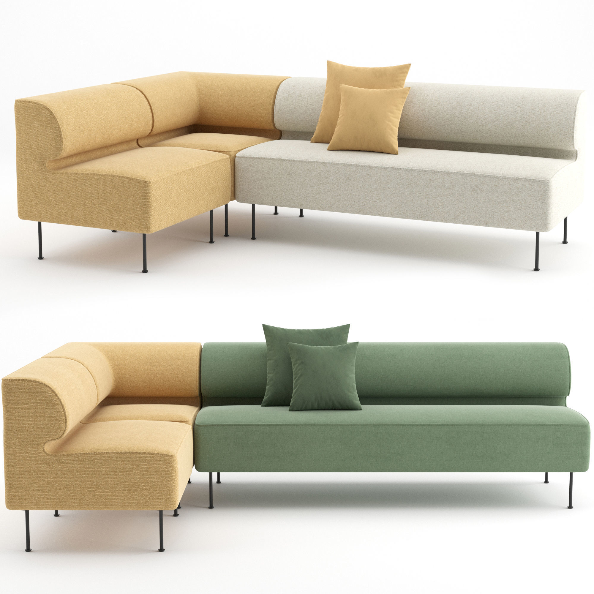 Eave Dining Sofa by MENU 3D model_10