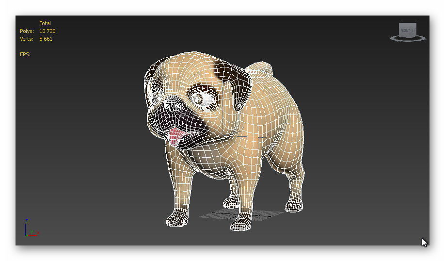 cartoon pug Low-poly 3D model_11