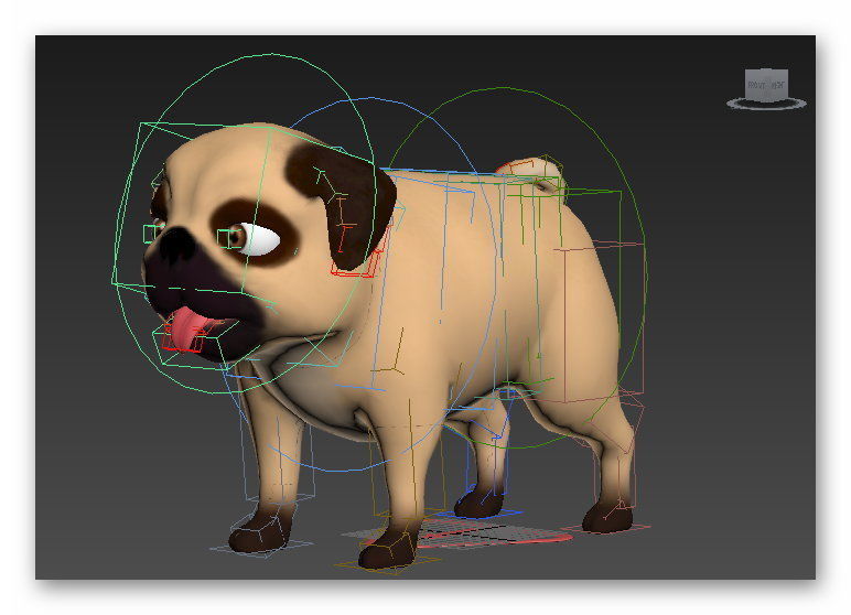 cartoon pug Low-poly 3D model_13