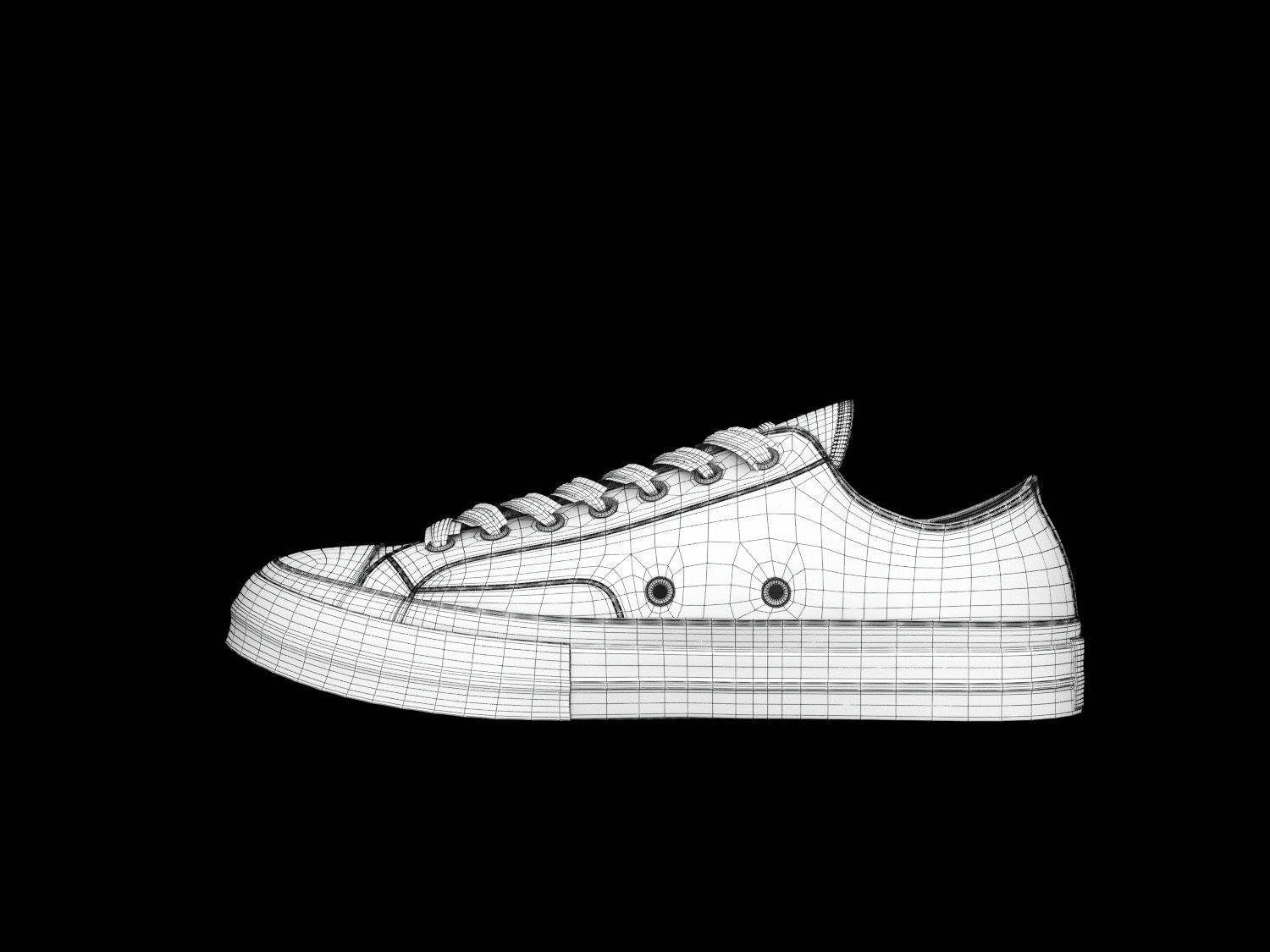 converse all stars low white 3D model_20