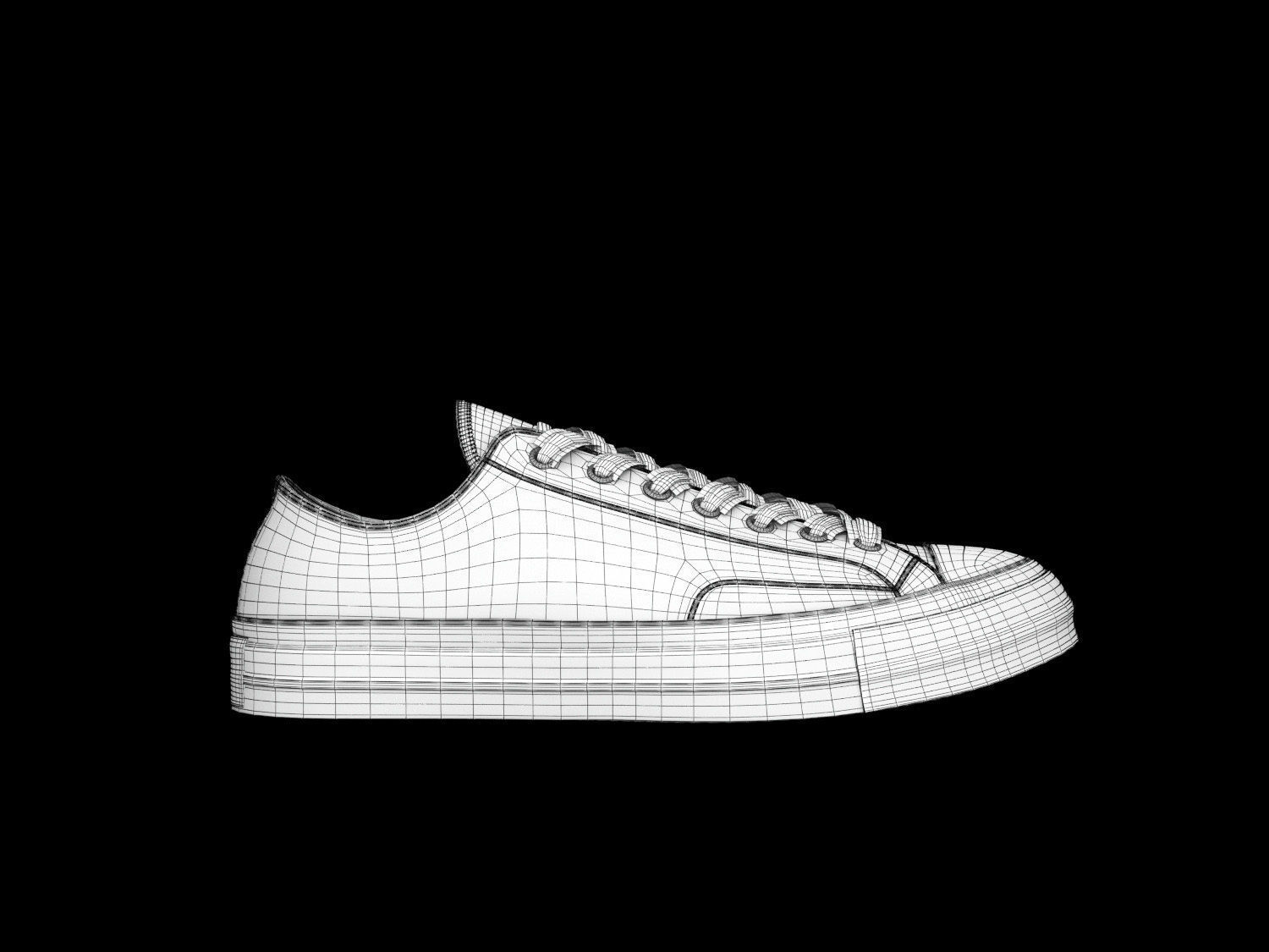 converse all stars low white 3D model_16