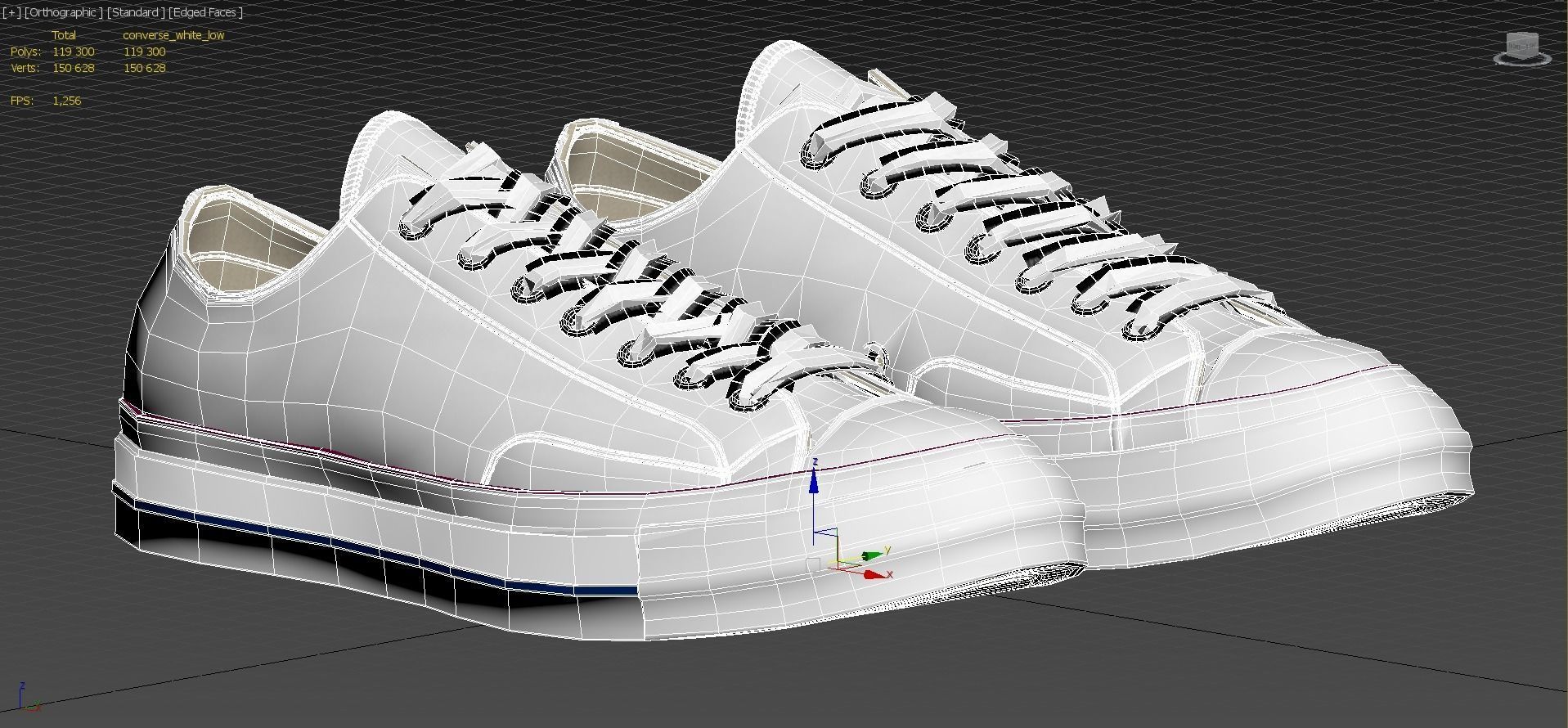converse all stars low white 3D model_9