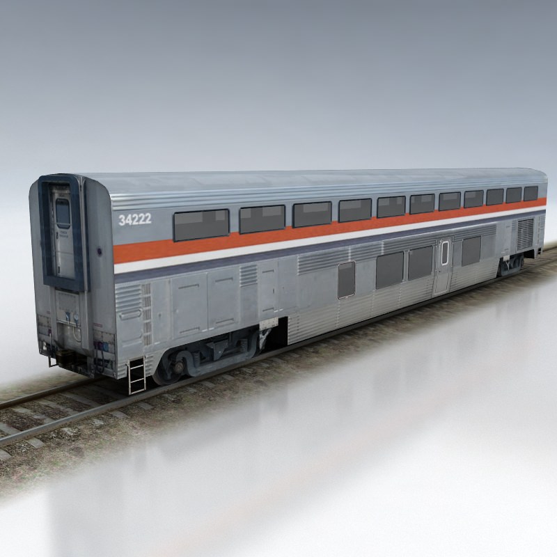 Amtrak set of rolling stock Low-poly 3D model_7