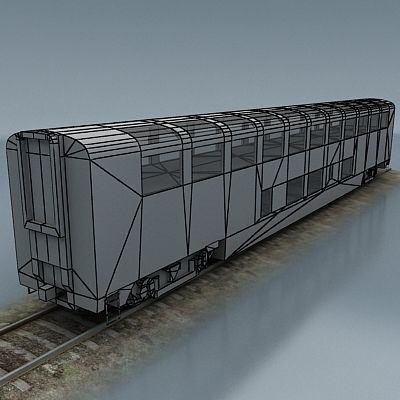 Amtrak set of rolling stock Low-poly 3D model_14