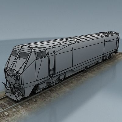 Amtrak set of rolling stock Low-poly 3D model_8