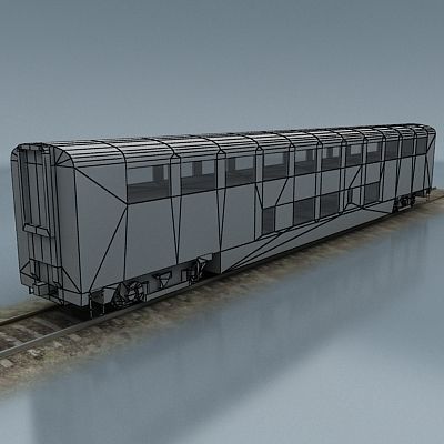 Amtrak set of rolling stock Low-poly 3D model_10