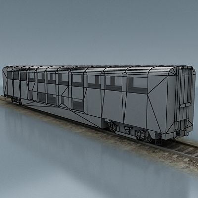 Amtrak set of rolling stock Low-poly 3D model_11
