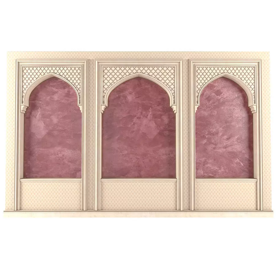 Oriental-style arch Arabic wall 3D model_0