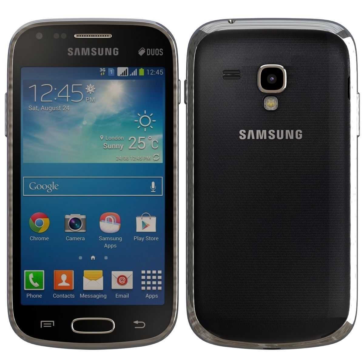 Samsung Galaxy S Duos 2 S7582 Black 3D model_1