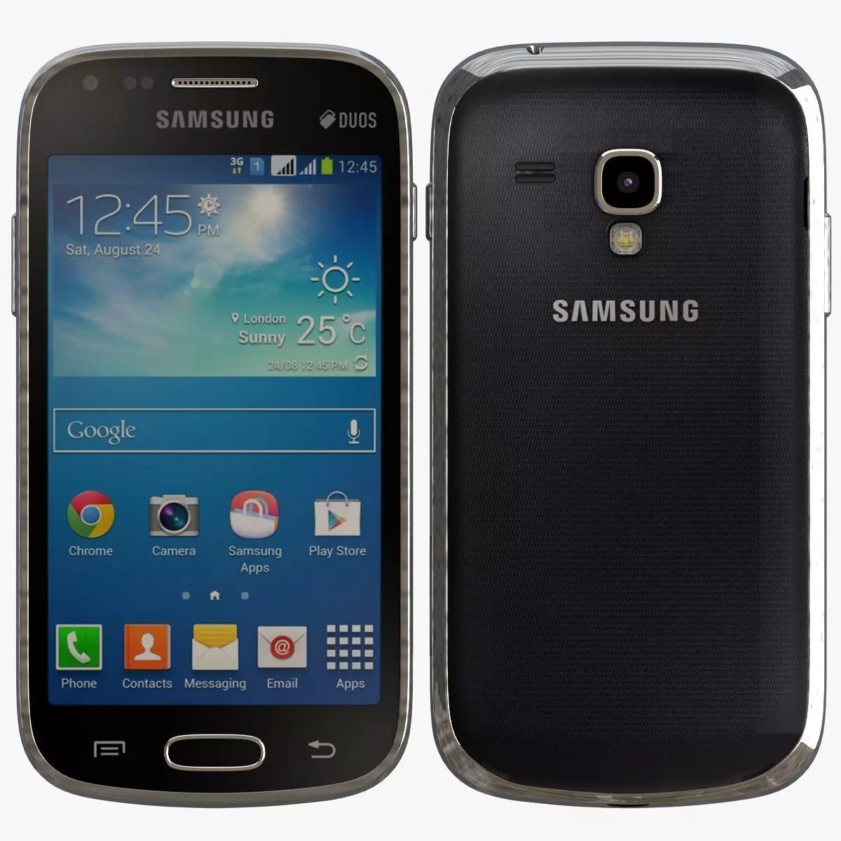 Samsung Galaxy S Duos 2 S7582 Black 3D model_0