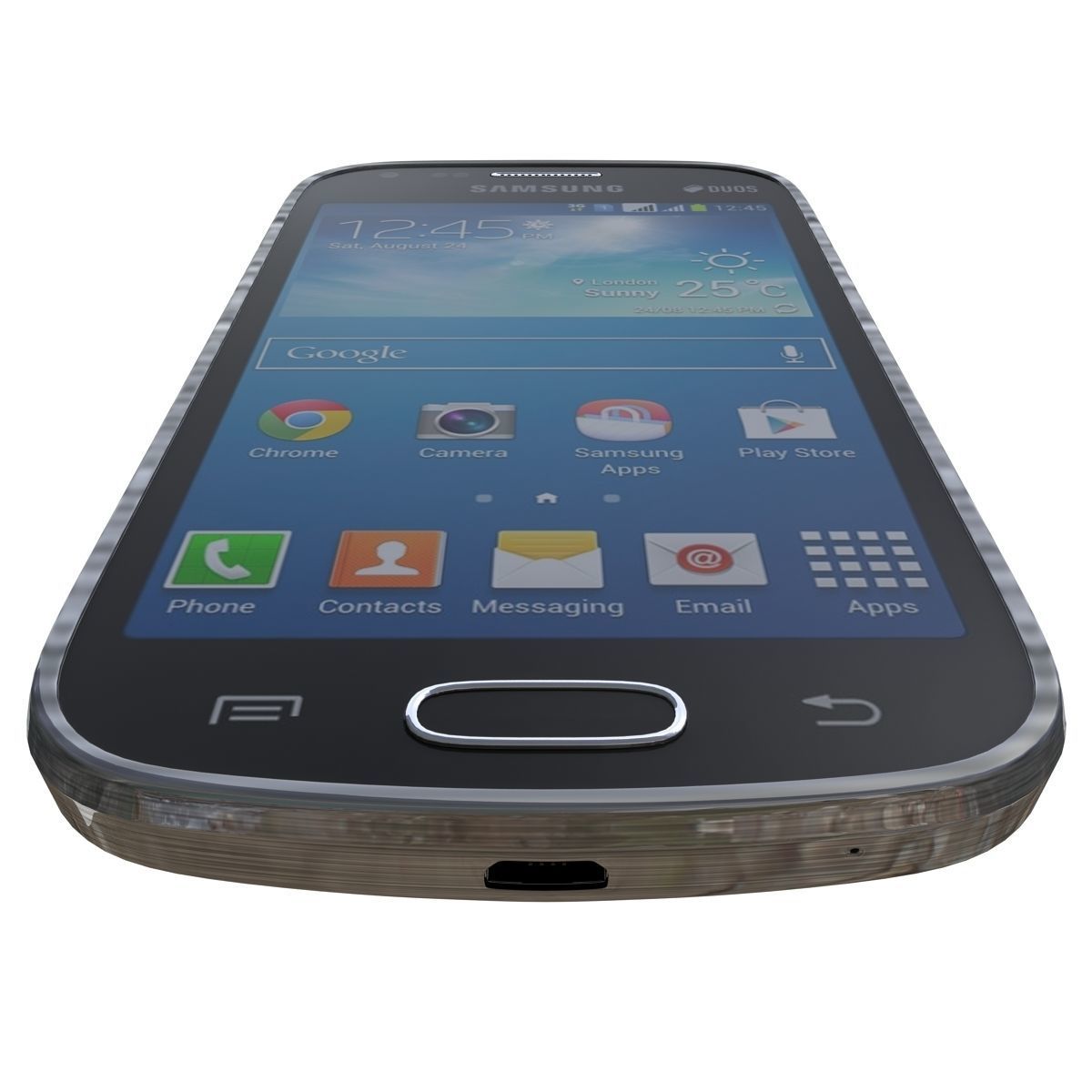 Samsung Galaxy S Duos 2 S7582 Black 3D model_6