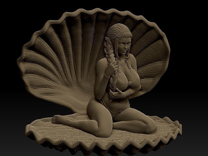 Princess Zelda on the beach 3D print model_7