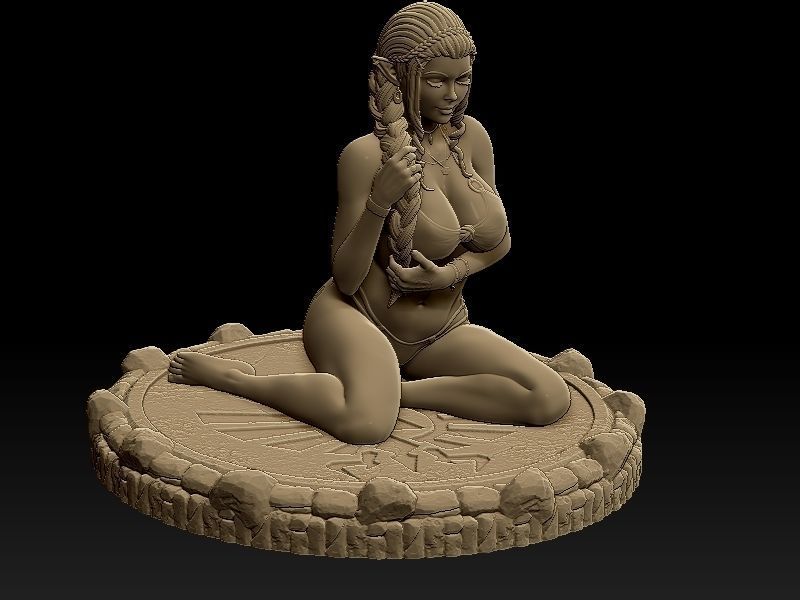 Princess Zelda on the beach 3D print model_10