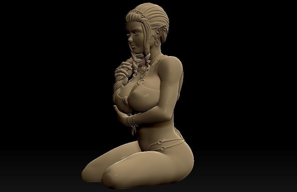 Princess Zelda on the beach 3D print model_3