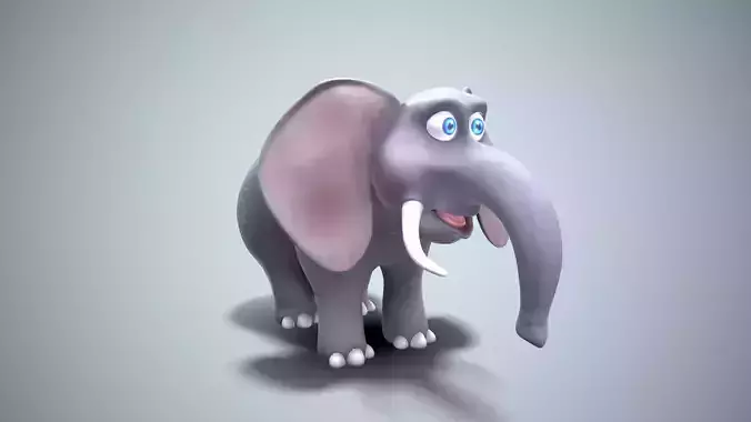 cartoon elephant Low-poly 3D model