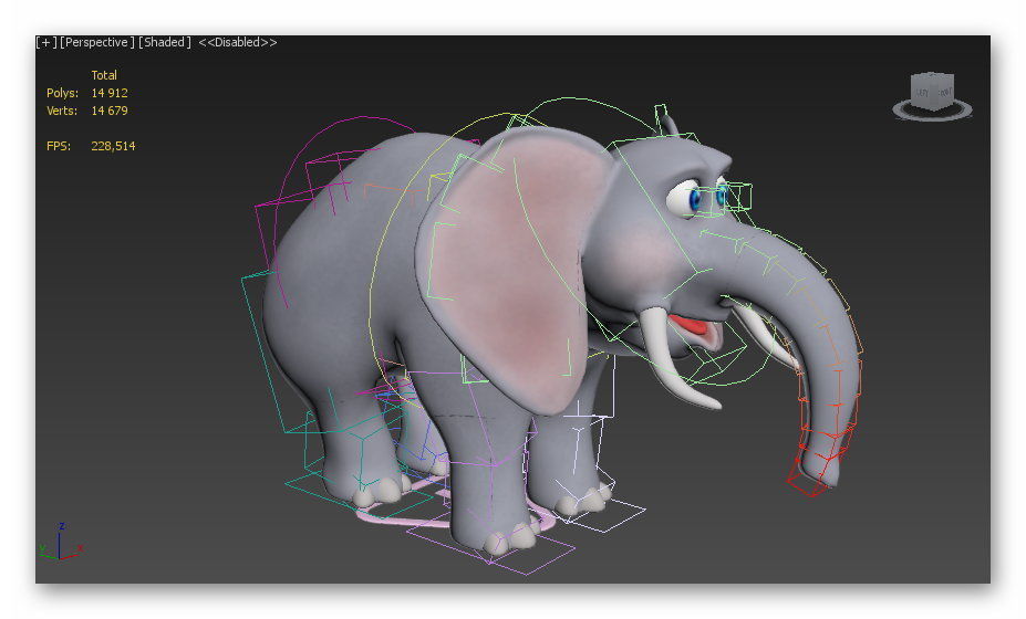 cartoon elephant Low-poly 3D model_12