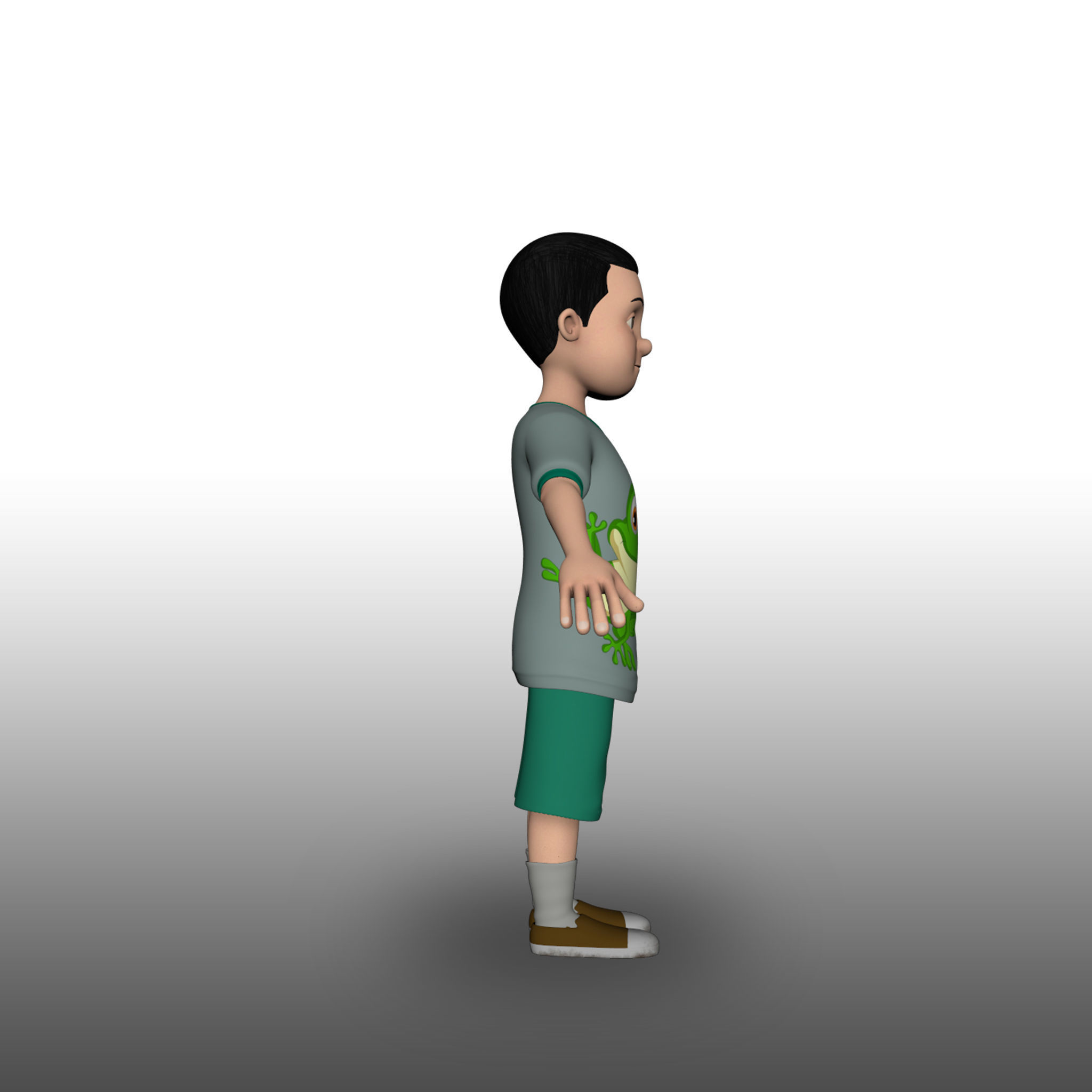 Game Ready Kidboy cartoon boy Low-poly 3D model_5
