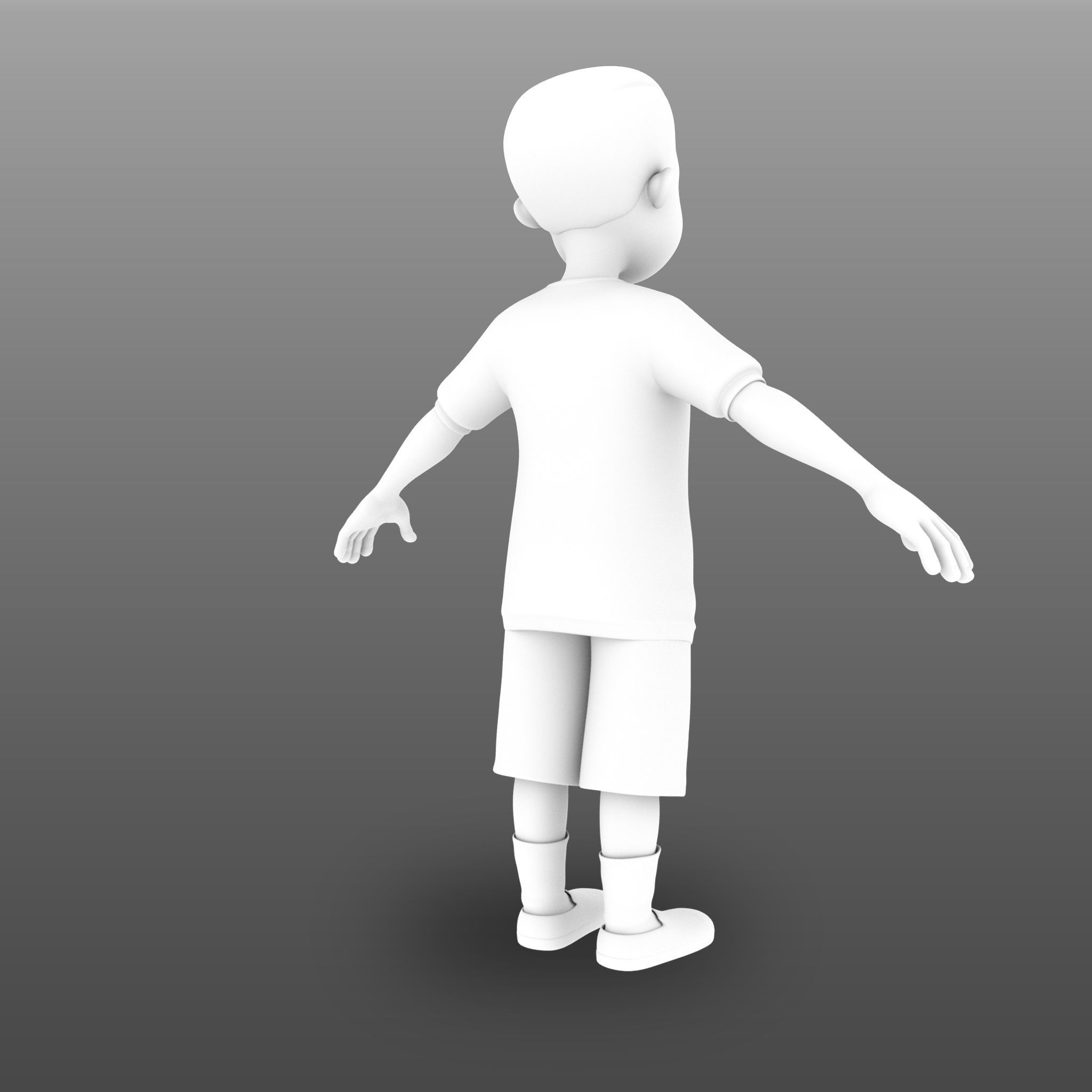 Game Ready Kidboy cartoon boy Low-poly 3D model_10