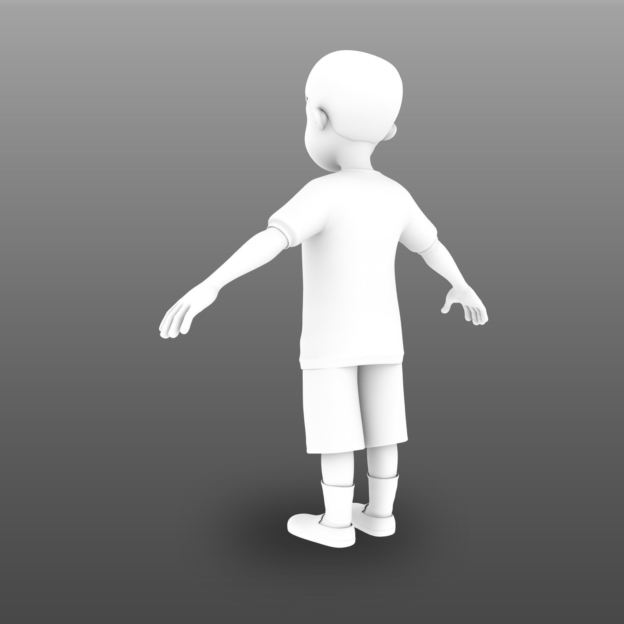 Game Ready Kidboy cartoon boy Low-poly 3D model_9