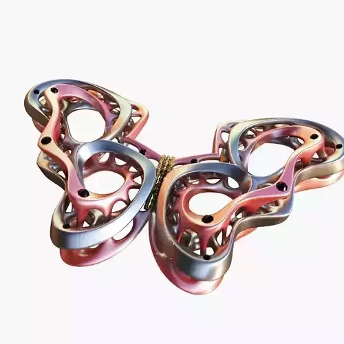 03-Butterfly pair of earrings made of gold and silver