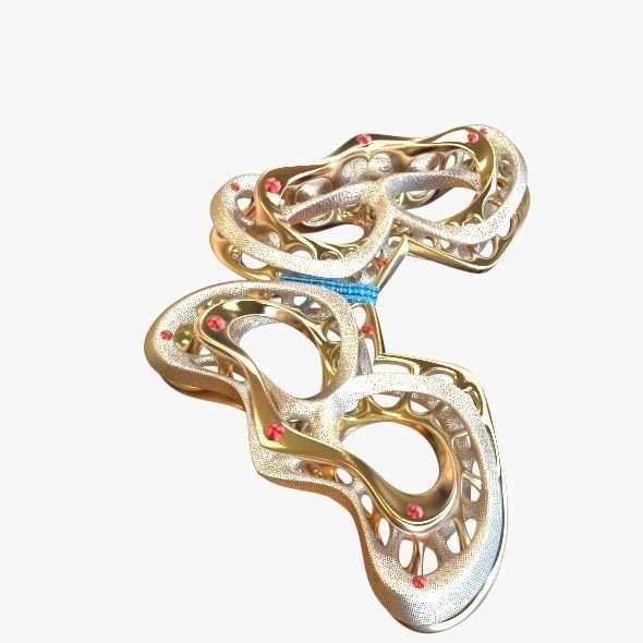 03-Butterfly pair of earrings made of gold and silver 3D model_6