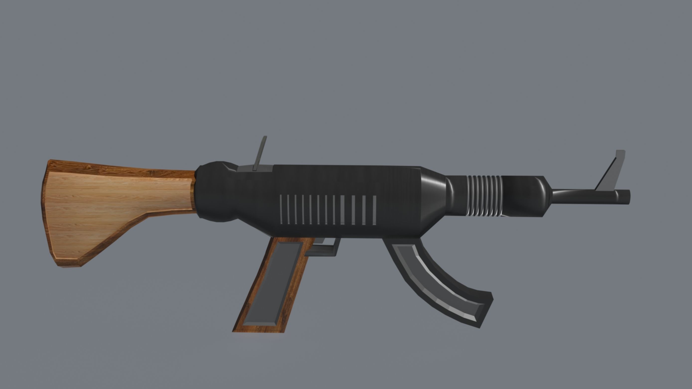 Mashine gun concept design Low-poly 3D model_4