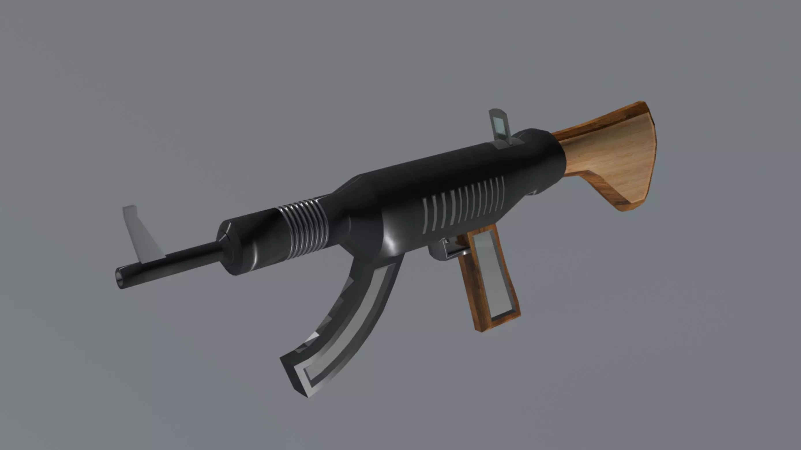 Mashine gun concept design Low-poly 3D model_0