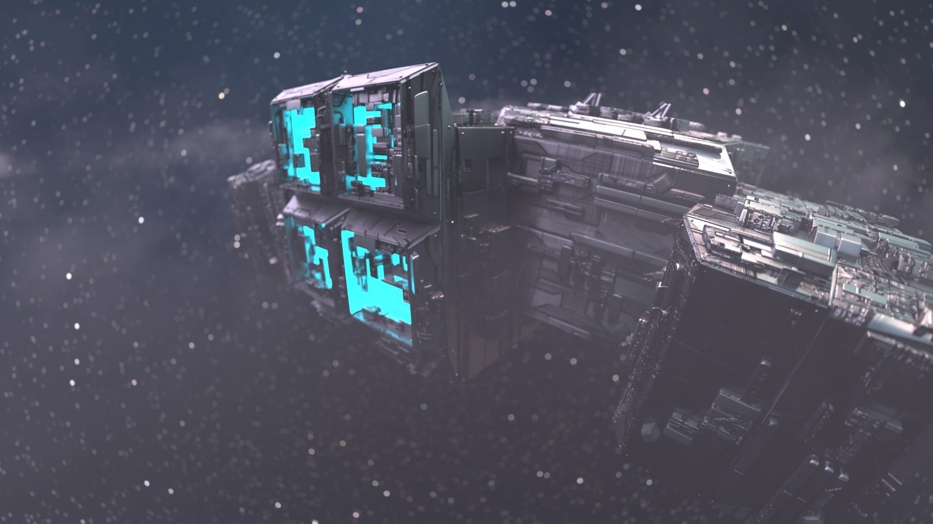 Starship - Full Render Scene 3D model_3