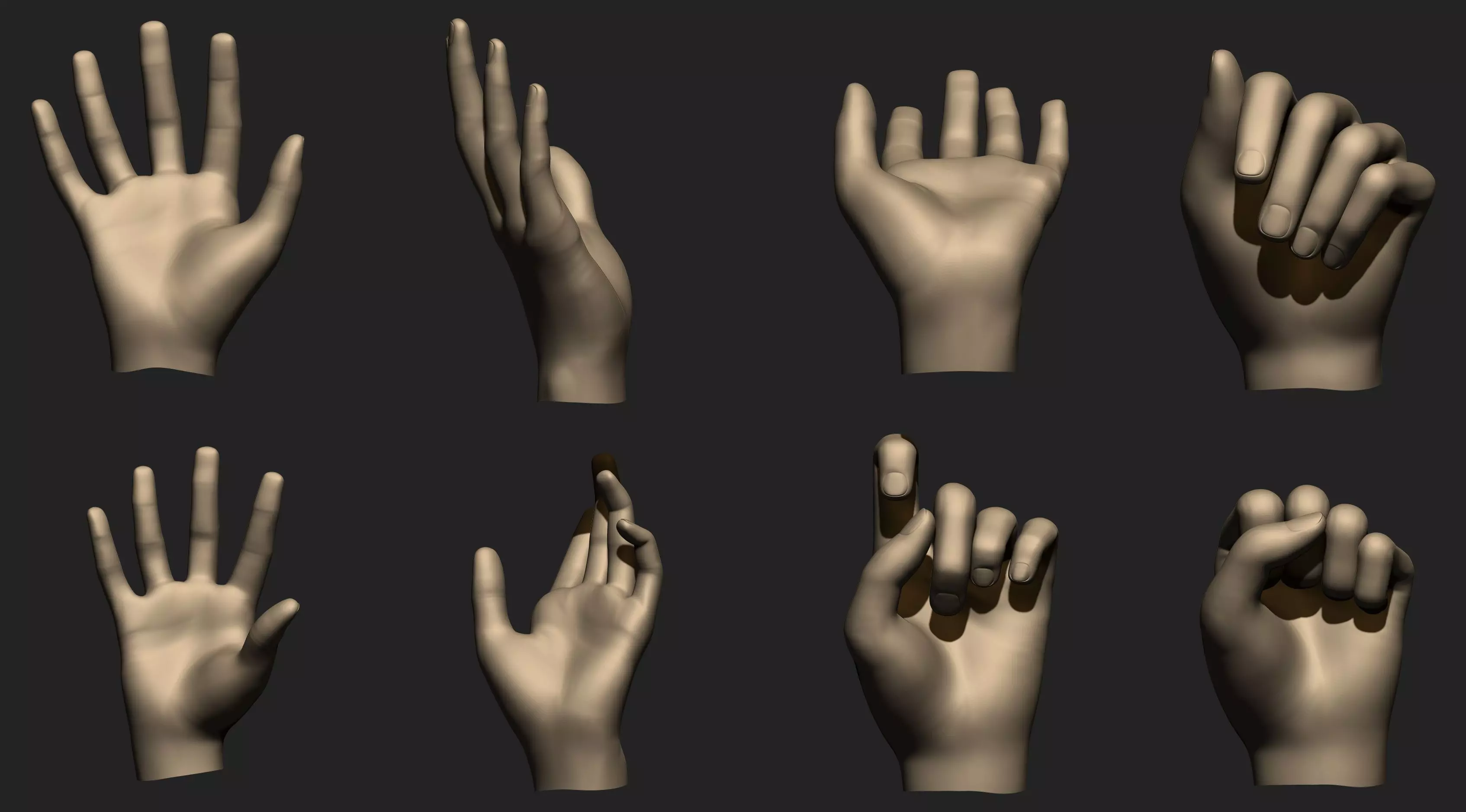 Hand Gestures Pack 3D print model
