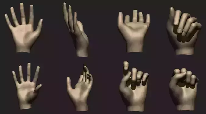 Hand Gestures Pack  3D print model