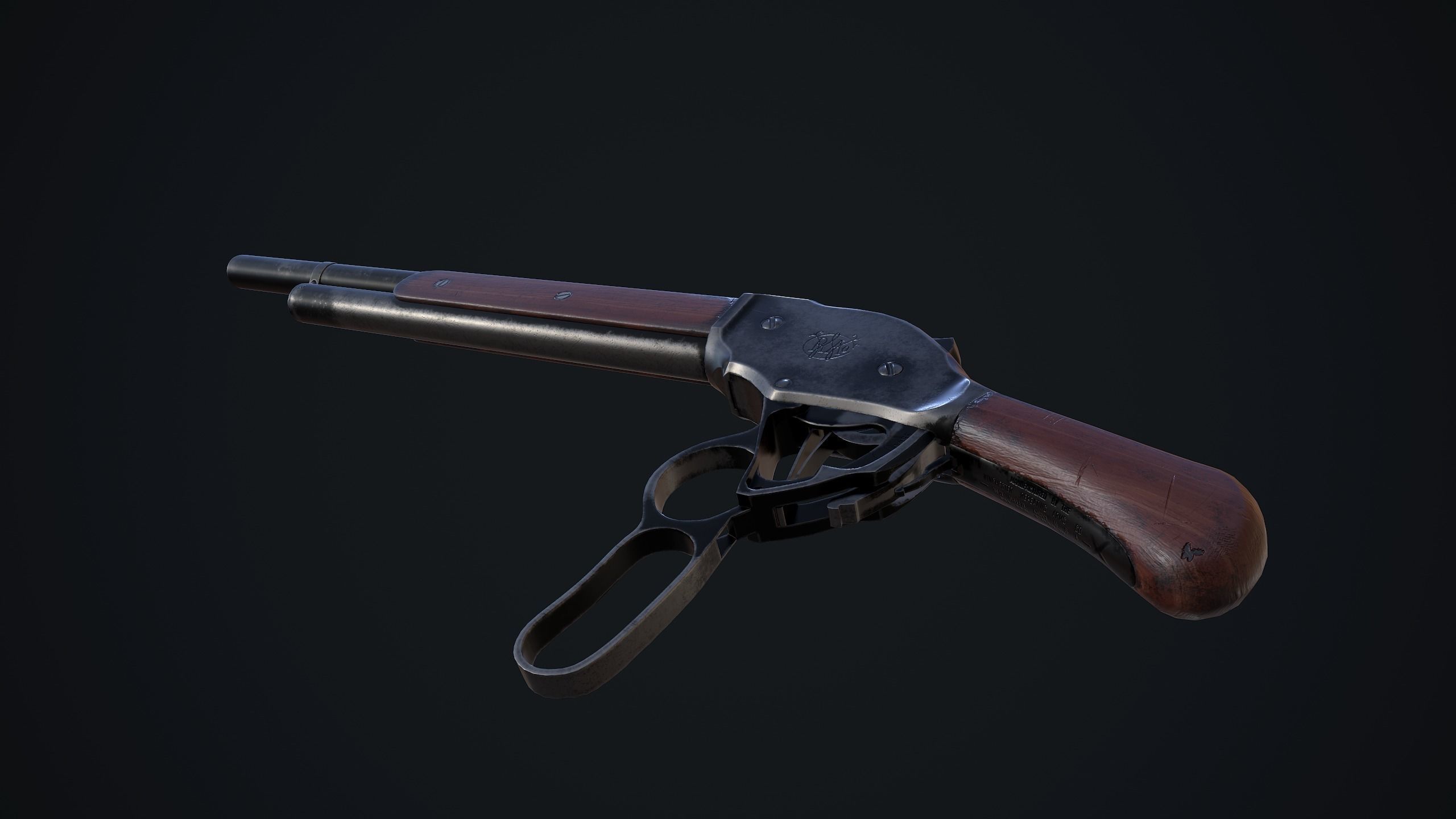 Winchester M1887 Low-poly 3D model_1