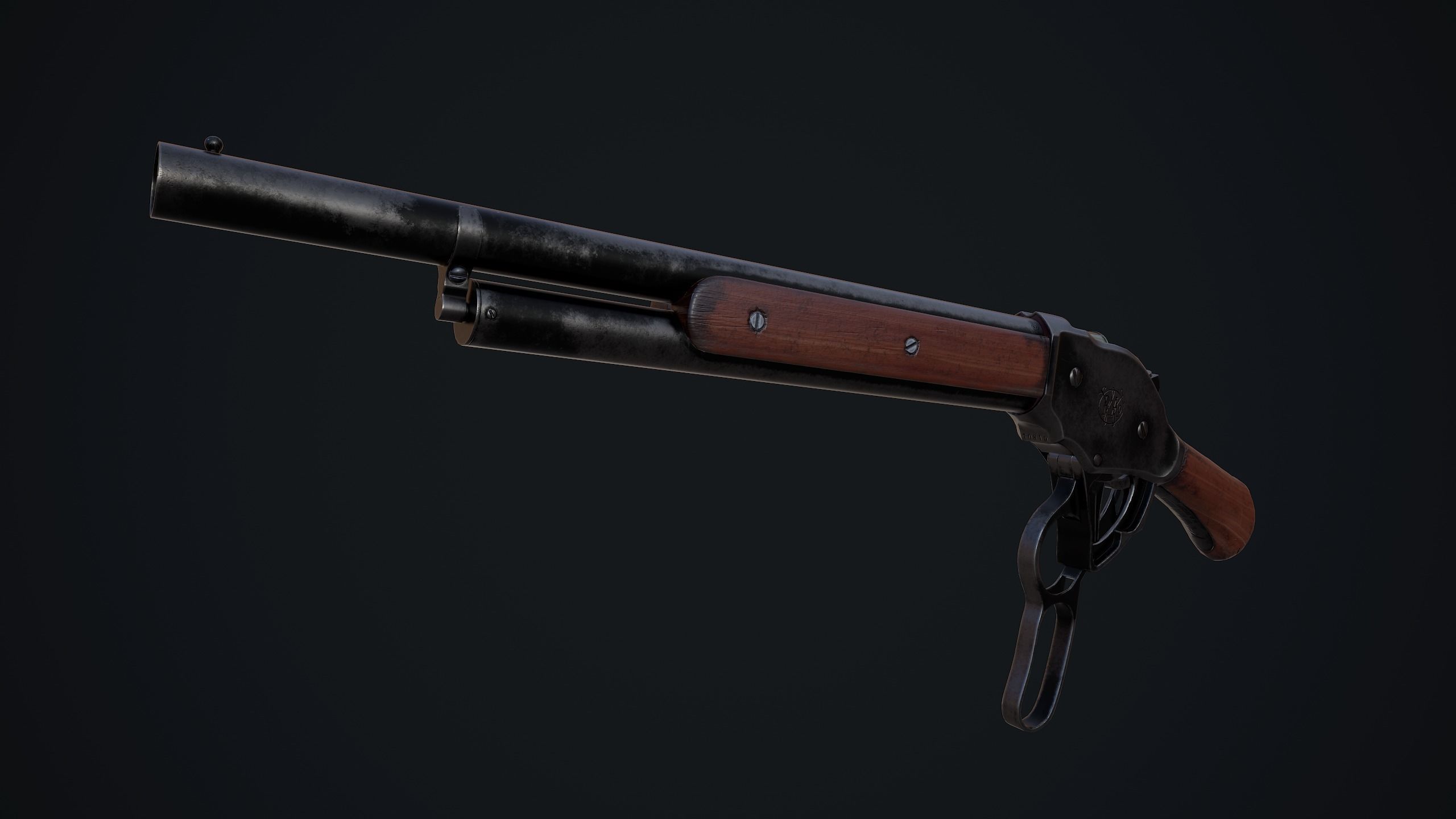 Winchester M1887 Low-poly 3D model_3