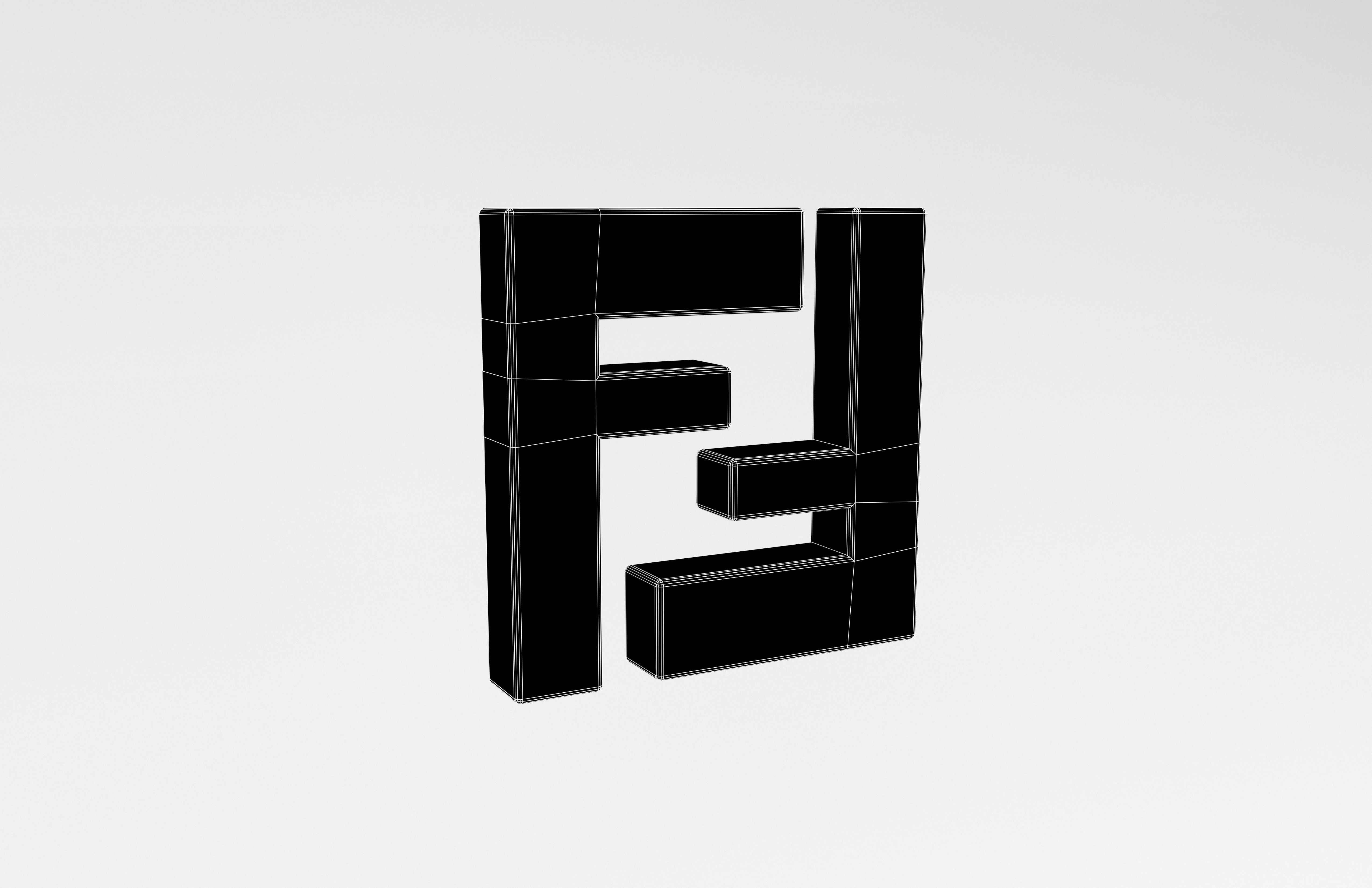 FENDI Logo v1 001 Free low-poly 3D model_5