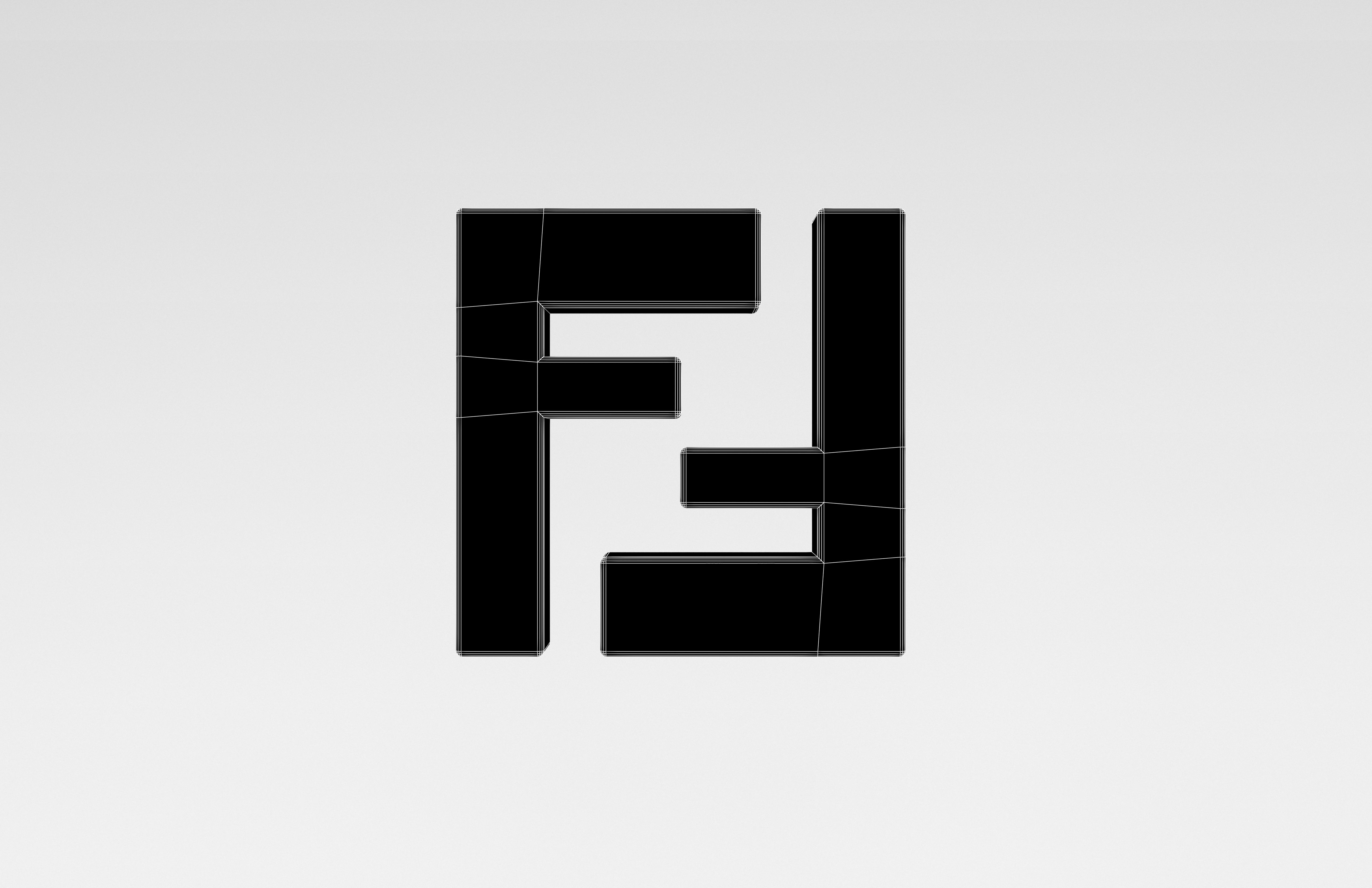 FENDI Logo v1 001 Free low-poly 3D model_7