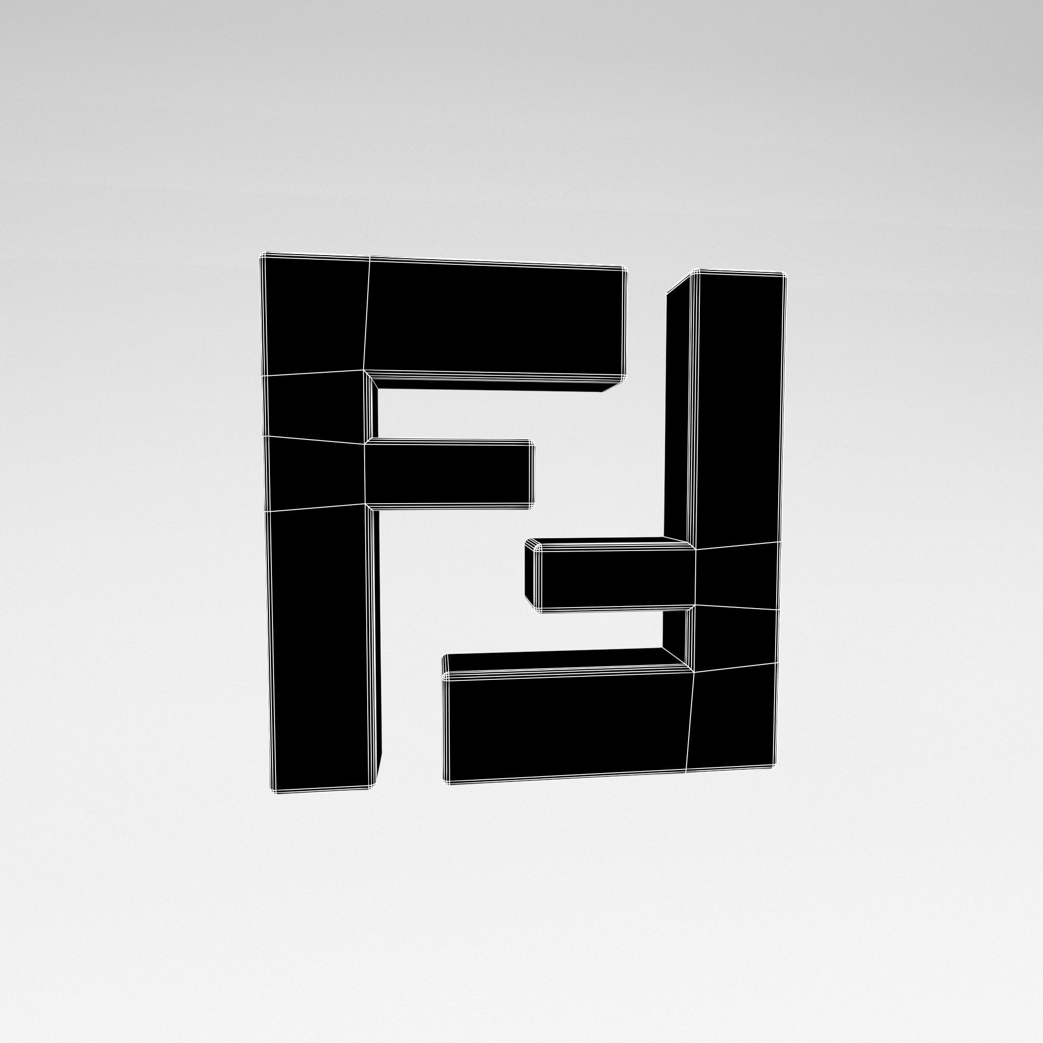 FENDI Logo v1 001 Free low-poly 3D model_6